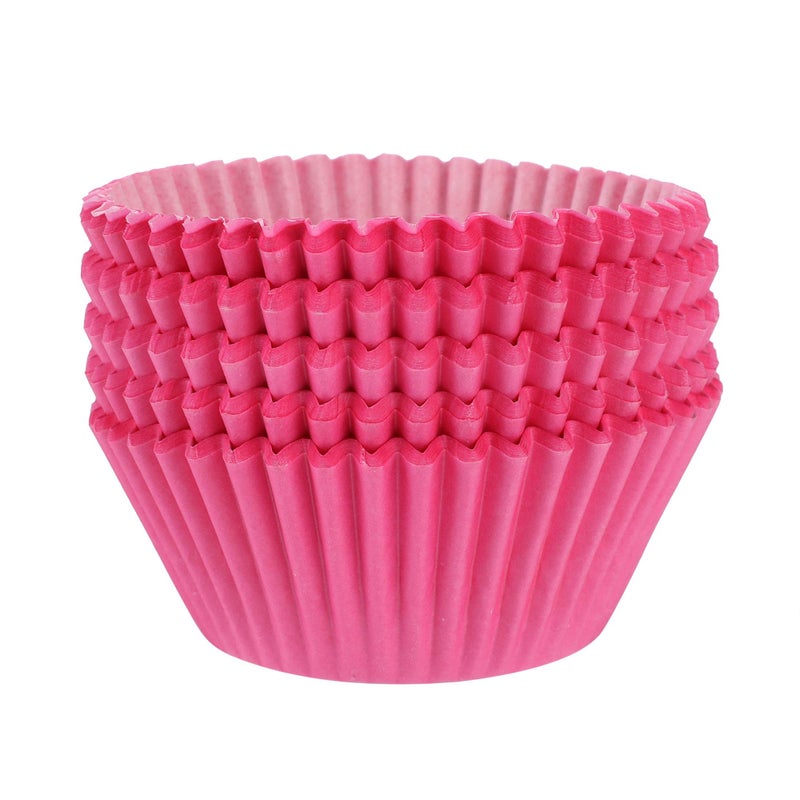 TRUSBER Pink Baking Cups, 100 pieces Paper Cupcake Liners Wrappers Nonstick Muffin Molds Baking Cup Holders for Wedding, Birthday, Baby Shower or Holiday Party (Pink) - Image 1